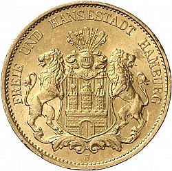 Large Obverse for 20 Mark 1900 coin
