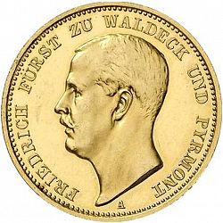 Large Obverse for 20 Mark 1903 coin