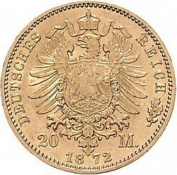 Large Reverse for 20 Mark 1872 coin