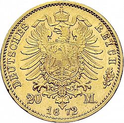 Large Reverse for 20 Mark 1872 coin