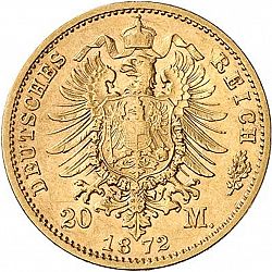Large Reverse for 20 Mark 1872 coin