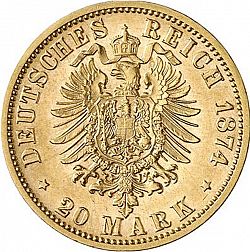 Large Reverse for 20 Mark 1874 coin