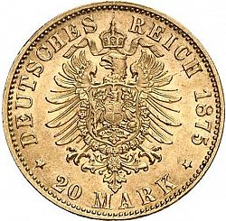 Large Reverse for 20 Mark 1875 coin