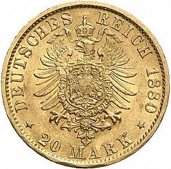 Large Reverse for 20 Mark 1880 coin