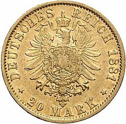 Large Reverse for 20 Mark 1881 coin