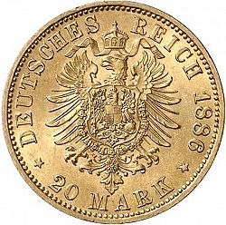 Large Reverse for 20 Mark 1886 coin
