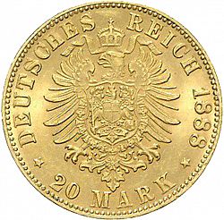 Large Reverse for 20 Mark 1888 coin