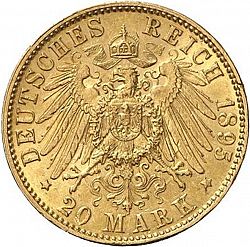 Large Reverse for 20 Mark 1893 coin
