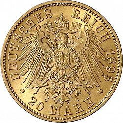 Large Reverse for 20 Mark 1895 coin