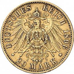 Large Reverse for 20 Mark 1896 coin
