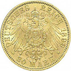 Large Reverse for 20 Mark 1899 coin
