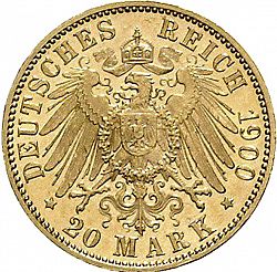 Large Reverse for 20 Mark 1900 coin