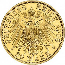 Large Reverse for 20 Mark 1903 coin