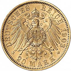 Large Reverse for 20 Mark 1903 coin