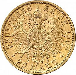 Large Reverse for 20 Mark 1905 coin