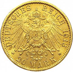 Large Reverse for 20 Mark 1913 coin