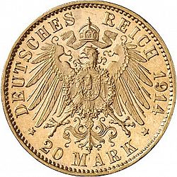 Large Reverse for 20 Mark 1914 coin