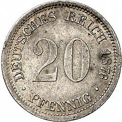 Large Obverse for 20 Pfenning 1876 coin