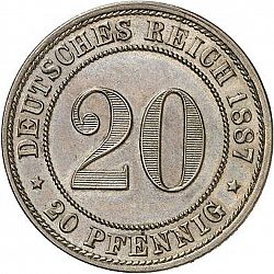 Large Obverse for 20 Pfenning 1887 coin