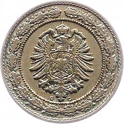 Large Reverse for 20 Pfenning 1888 coin