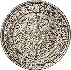 Large Reverse for 20 Pfenning 1890 coin