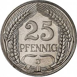Large Obverse for 25 Pfenning 1909 coin