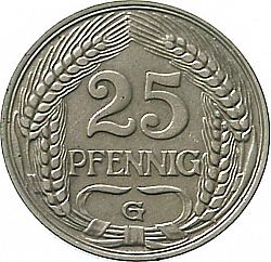 Large Obverse for 25 Pfenning 1910 coin