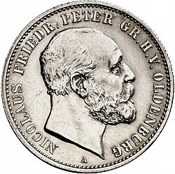 Large Obverse for 2 Mark 1891 coin