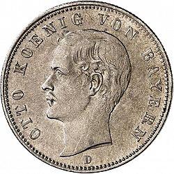 Large Obverse for 2 Mark 1891 coin
