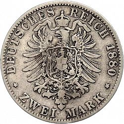 Large Reverse for 2 Mark 1880 coin