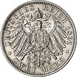 Large Reverse for 2 Mark 1891 coin