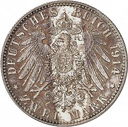 Large Reverse for 2 Mark 1914 coin