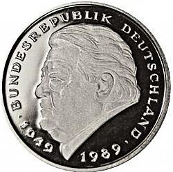 Large Reverse for 2 Mark 1989 coin