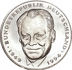 Large Reverse for 2 Mark 1994 coin