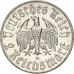 Large Obverse for 2 Reichsmark 1933 coin