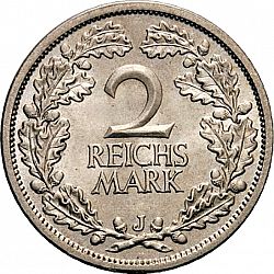 Large Reverse for 2 Reichsmark 1927 coin