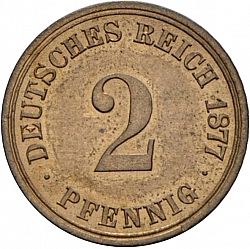 Large Obverse for 2 Pfenning 1873 coin