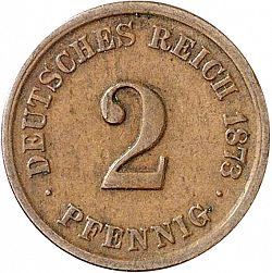 Large Obverse for 2 Pfenning 1873 coin