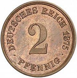 Large Obverse for 2 Pfenning 1875 coin