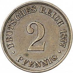 Large Obverse for 2 Pfenning 1877 coin