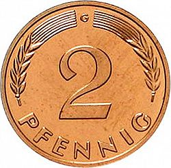 Large Obverse for 2 Pfennig 1960 coin