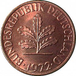 Large Obverse for 2 Pfennig 1972 coin