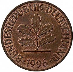 Large Obverse for 2 Pfennig 1996 coin
