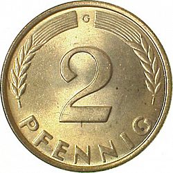 Large Reverse for 2 Pfennig 1950 coin