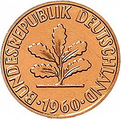 Large Reverse for 2 Pfennig 1960 coin