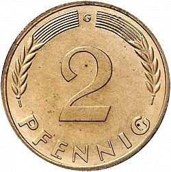 Large Reverse for 2 Pfennig 1964 coin