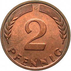 Large Reverse for 2 Pfennig 1967 coin