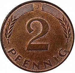 Large Reverse for 2 Pfennig 1996 coin