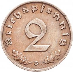 Large Reverse for 2 Reichspfenning 1940 coin