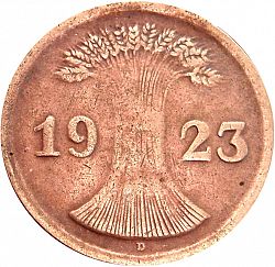 Large Reverse for 2 Pfenning 1923 coin